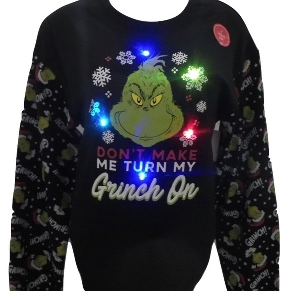 Grinch Christmas Sweatshirt Light Up 